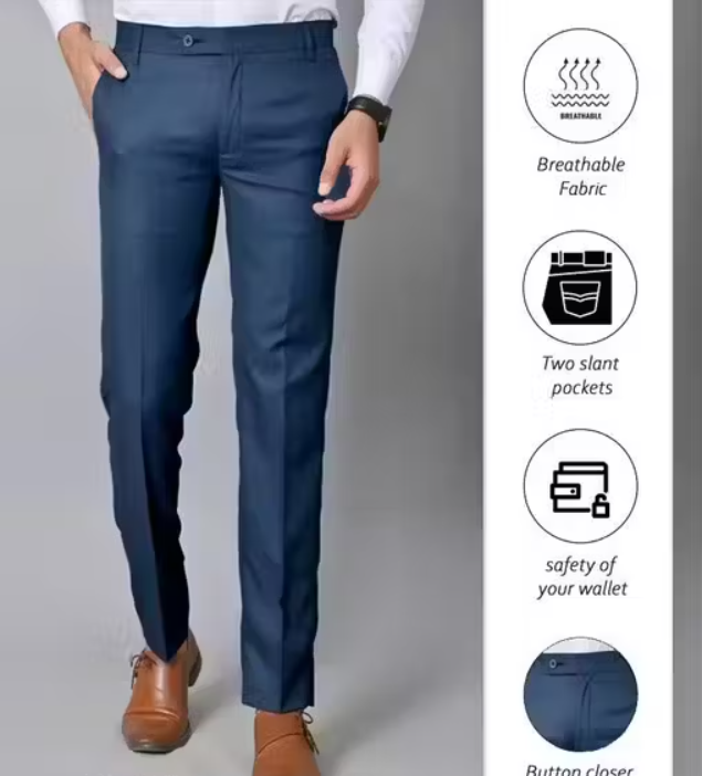 Cotton Blend Formal Pants